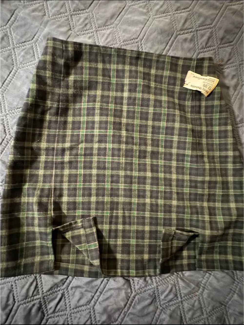 Brandy Melville Green Plaid Mini Skirt